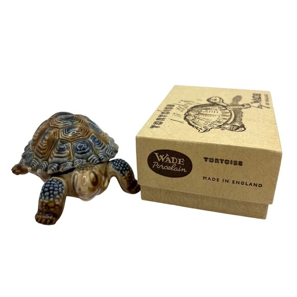 VTG Wade England Porcelain Father Tortoise Trinket Box Removable Shell Lid Box - Picture 3 of 13